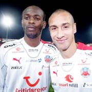 Luton Shelton med Henrik Larsson år 2006.