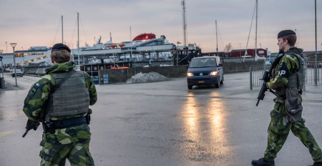 Bild från Visby hamn, 13 januari.  Karl Melander/TT