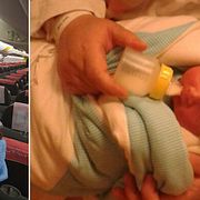 Systern Maja med Amer ombord på flygplanet.