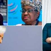 Arkivbilder: USA:s finansminister Janet Yellen, WTO:s generaldirektör Ngozi Okonjo-Iweala, Sveriges finansminister Magdalena Andersson, ECB:s ordförande Christine Lagarde. 