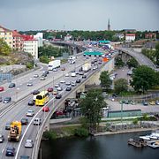 Arkivbild från Essingeleden i Stockholm.