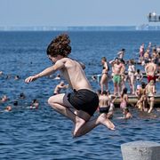 Arkivbild från värmeböljan i Malmö i slutet av juni innan vädret vände.