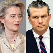 Ukrainas Volodomyr Zelenskyj, EU:s Ursula von der Leyen, USA:s Pete Hegseth och Rysslands Vladimir Putin.