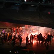 Polis och demonstranter drabbar samman i Tel Aviv.