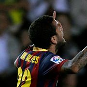 Barcelonas Dani Alves under gårdagens segermatch.
