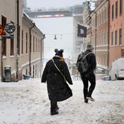 Snöoväder i Stockholm. 