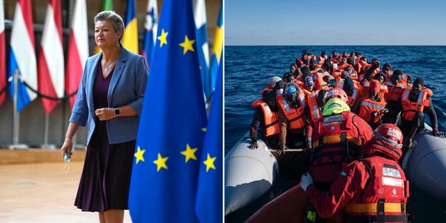 Ylva Johansson/Migranter i Medelhavet. AP
