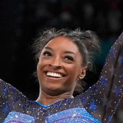 Simone Biles under sommar-OS i Paris, Frankrike den 1 augusti 2024. 