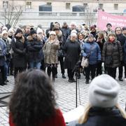 Demonstration på Mynttorget efter den friande domen, december 2017.