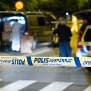 Polisens kriminaltekniker på mordplatsen 2018