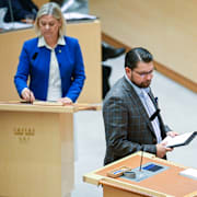 Magdalena Andersson (S) och Jimmie Åkesson (SD).