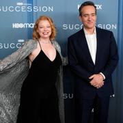 Sarah Snook och Matthew Macfadyen, som spelar Shiv Roy och Tom Wambsgans i ”Succession”.