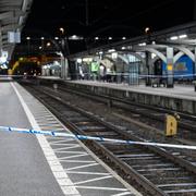Avspärrningar på centralstationen i Lund i december.