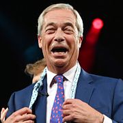 Partitoppar i Storbritanniens Reform UK, med ledaren Nigel Farage i mitten.