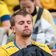  Publik på Ullevi i Göteborg tittade på semifinalen i fotbolls-VM mellan Spanien och Sverige på storbildsskärm.