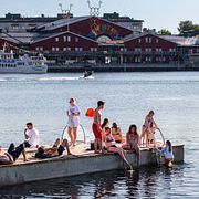 Badbrygga i norra hamnen, Luleå. Arkivbild från sommaren 2025.