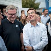 Moderaternas partiledare Ulf Kristersson (M) och avgående gruppledaren Jonas Ransgård.