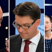 Fredrik Reinfeldt, Jimmie Åkesson och Stefan Löfven.