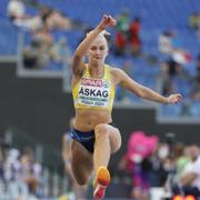 Maja Åskag under kvalet i tresteg under friidrotts-EM på Stadio Olimpico i Rom den 7 juni 2024. 