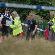Polisutredare på plats i Wimbledon.
