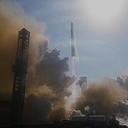 Space X Starship gör testflygning från Starbase, Texas, fredagen den 22 maj 2026.