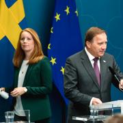 Annie Lööf (C) och Stefan Löfven (S). 