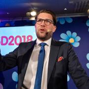 Arkivbild. Jimmie Åkesson på valvakan.