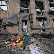 Bombat kraftverk i Ukraina.