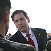 USA:s utrikesminister Marco Rubio i Manila i dag.