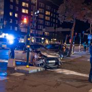 Den kraschade bilen vid Hornstull.