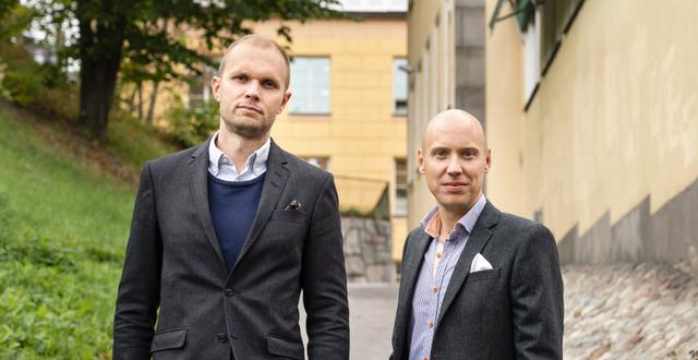 Börspoddens Johan Isaksson och John Skogman Pressbild