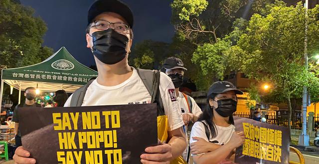 Protest i Taiwans huvudstad Taipei mot Kinas agerande Johnson Lai / TT NYHETSBYRÅN