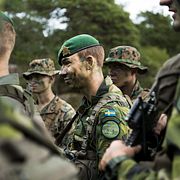 Svenska soldater under marinövning 2023.