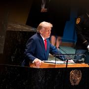 Donald Trump talar i FN:s generalförsamling.