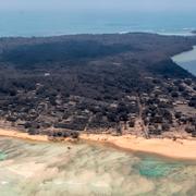 Tonga efter utbrottet.