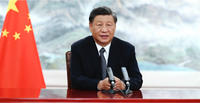 Kinas president Xi Jinping under onsdagens möte i BRICS i Peking. TT/Ju Peng