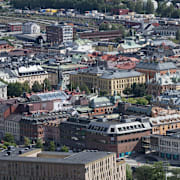 Flygfoto över Sundsvall. 