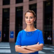 Kristdemokraternas Alice Teodorescu Måwe i Europaparlamentet i Strasbourg.