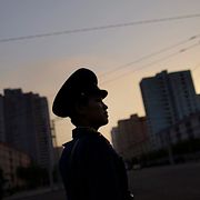 Arkivbild. Trafikpolis i Pyongyang. 