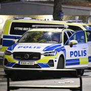 Polis på brottsplatsen.