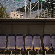 En fotbollsplan i Dura nära Hebron på Västbanken.