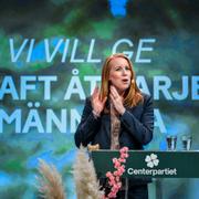 Annie Lööf på Centerstämman. 