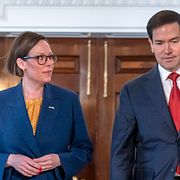Maria Malmer Stenergard och Marco Rubio i juni förra året.