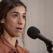 Nadia Murad på pressträffen