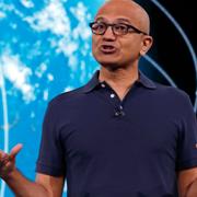 Microsofts vd Satya Nadella på en konferens i Seattle (arkivbild från 2019)