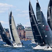 Segelbåtar deltar i Gotland Runt 2018.