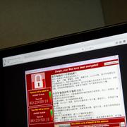 En skärm på en dator i Taiwan som drabbats av Wannacry. 