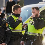 Norsk polis på plats efter dödsskjutningen i Oslo.