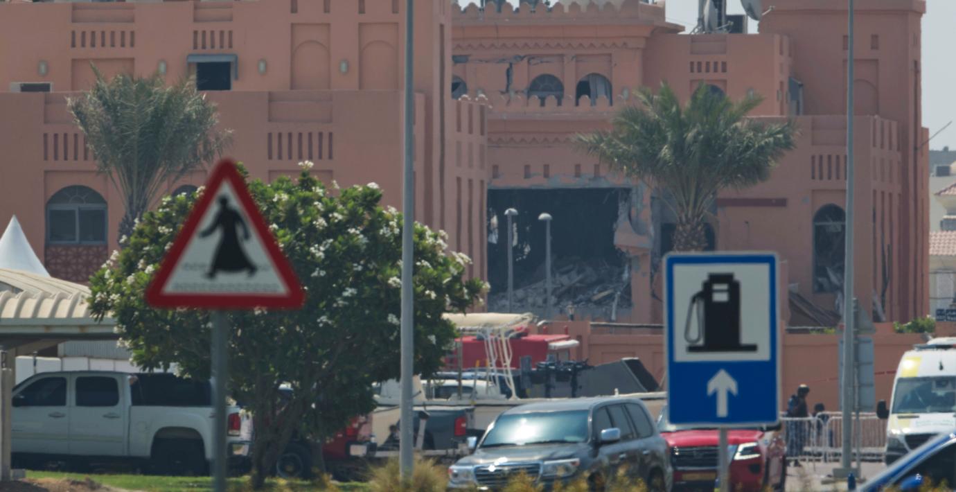 Skadorna efter den israeliska attacken mot Hamas ledarskikt i Qatar. 