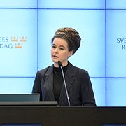 Miljöpartiets språkrör Daniel Helldén (MP) och Amanda Lind (MP).
